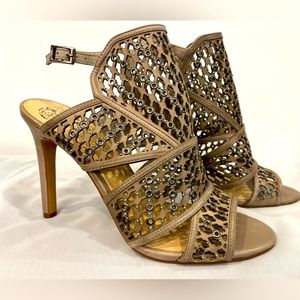 Vince Camuto Korthina Caged Gray Stiletto Sandals
